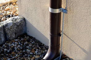 neat gutter passage pipe installed